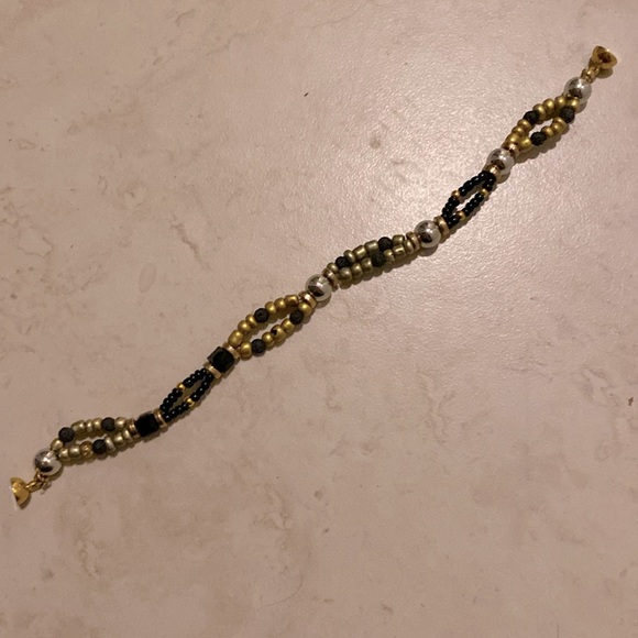 Versatile Unique Handmade Beaded Bracelet New & Upcycled Beads w Metallic Clasp - Picture 5 of 5